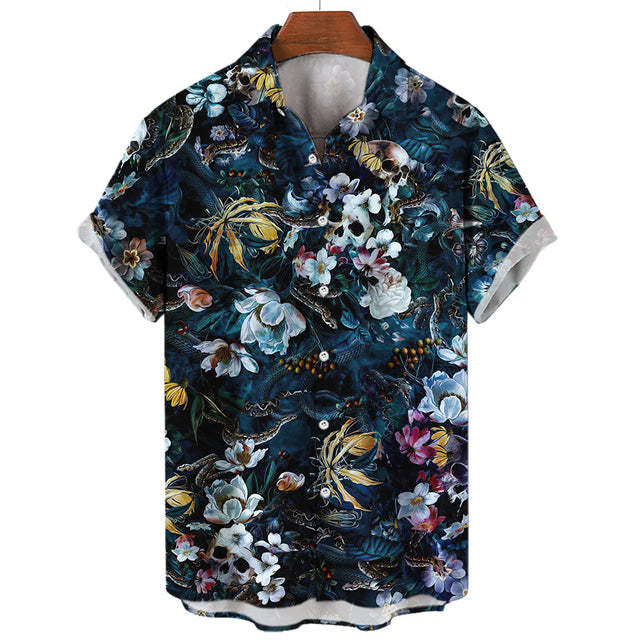 BLACKRISS™Hawaiian Skull T-Shirt-Blackriss