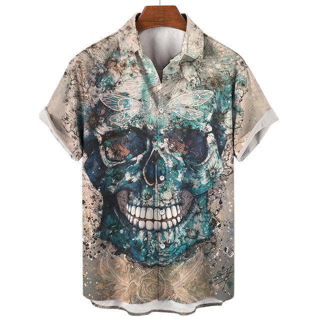 BLACKRISS™Hawaiian Skull T-Shirt-Blackriss