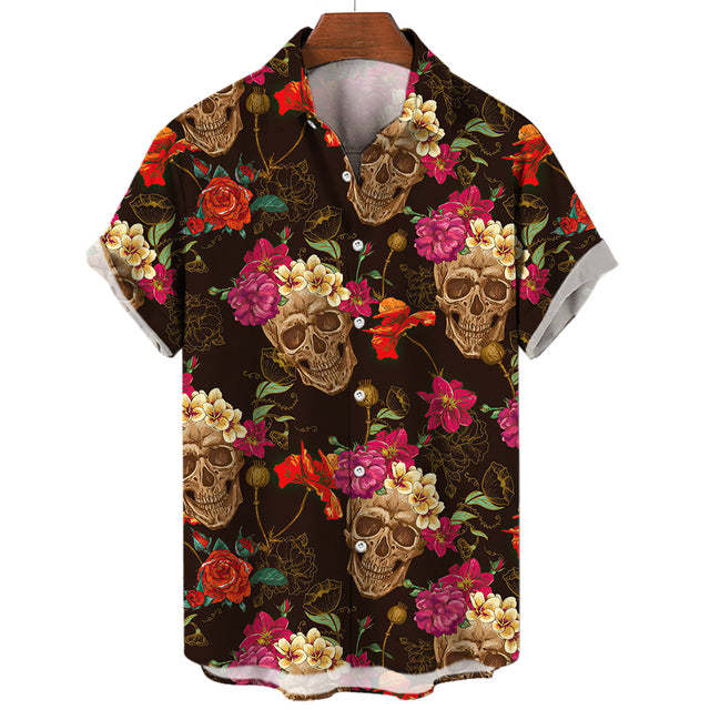 BLACKRISS™Hawaiian Skull T-Shirt-Blackriss
