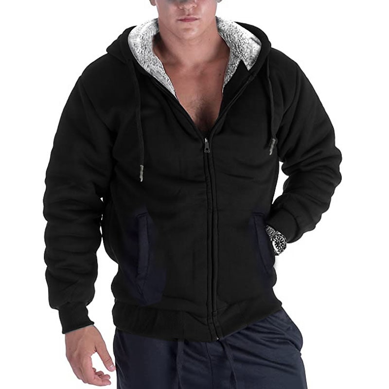 BLACKRISS™Men's sweater hooded autumn and winter thickened men's jacket-Blackriss