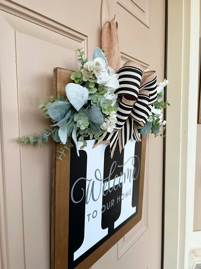 Last Name Year Round Front Door Wreath