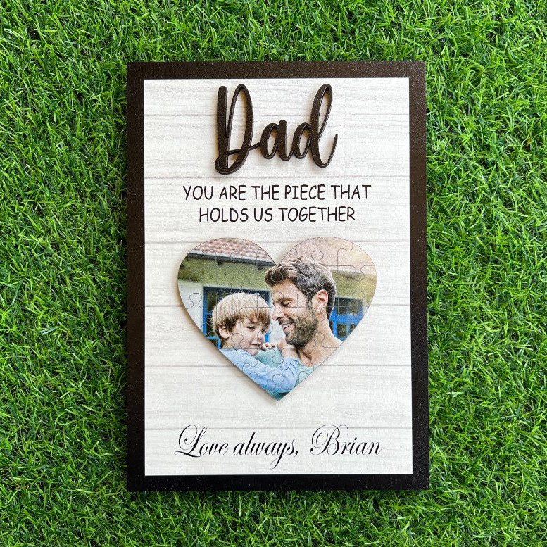 Personalized Father and Son Daughter Photo Wood Plaque