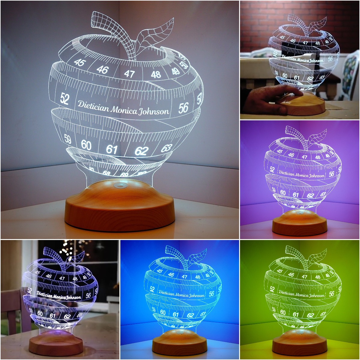 Personalized 3D Apple LED Lamp For Nutritionist