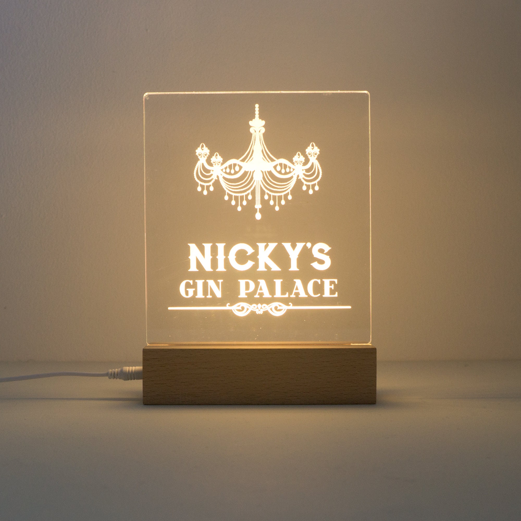 Personalize gin and tonic light up LED sign