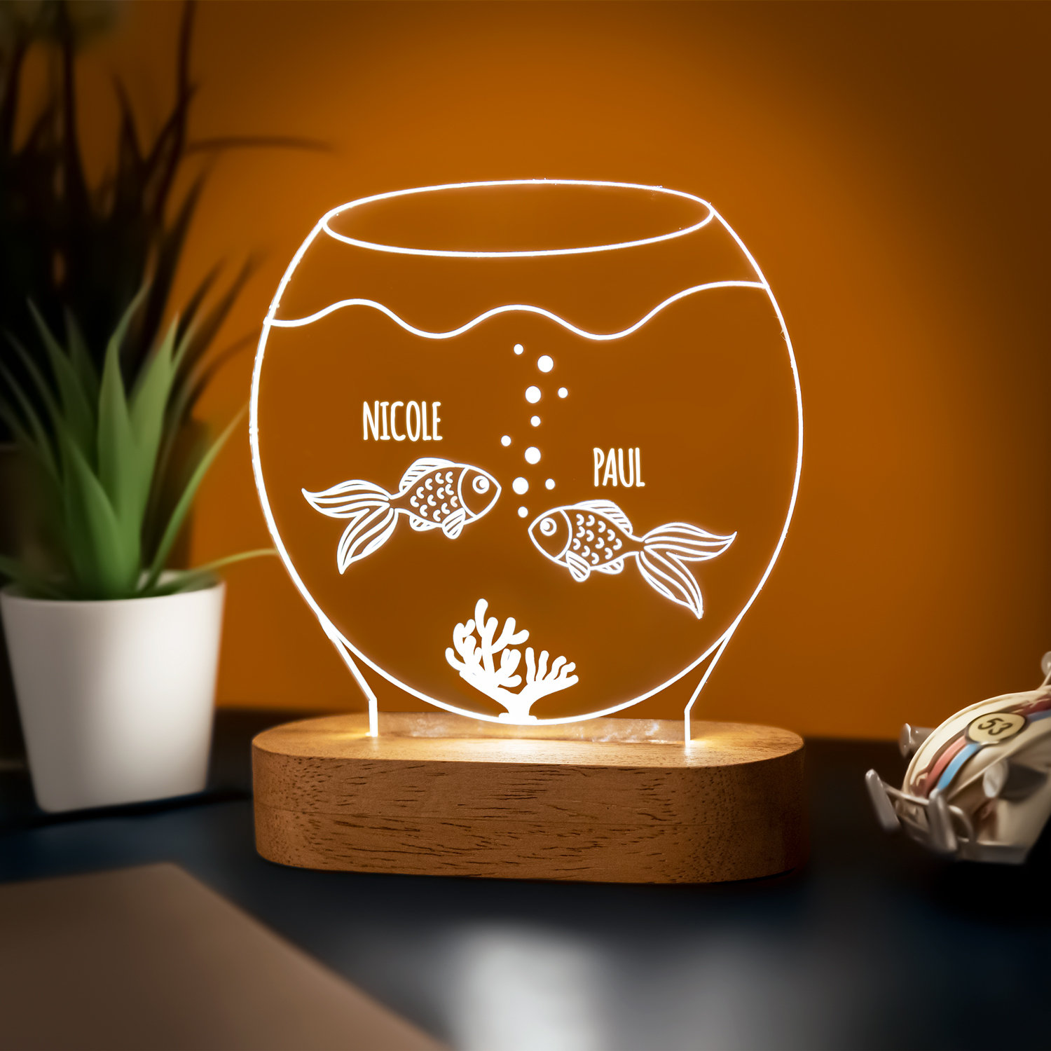 Boyfriend Anniversary Gift Fish Designed Led Lights