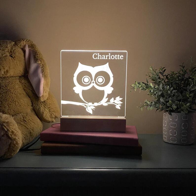 Personalized Owl Night Light