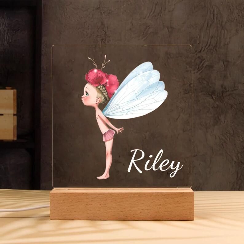 Flower Fairy Night Light - Personalized Name Night Lights for Kids