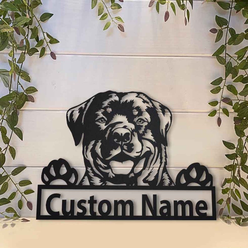 Personalized Rottweiler Dog Metal Sign Art