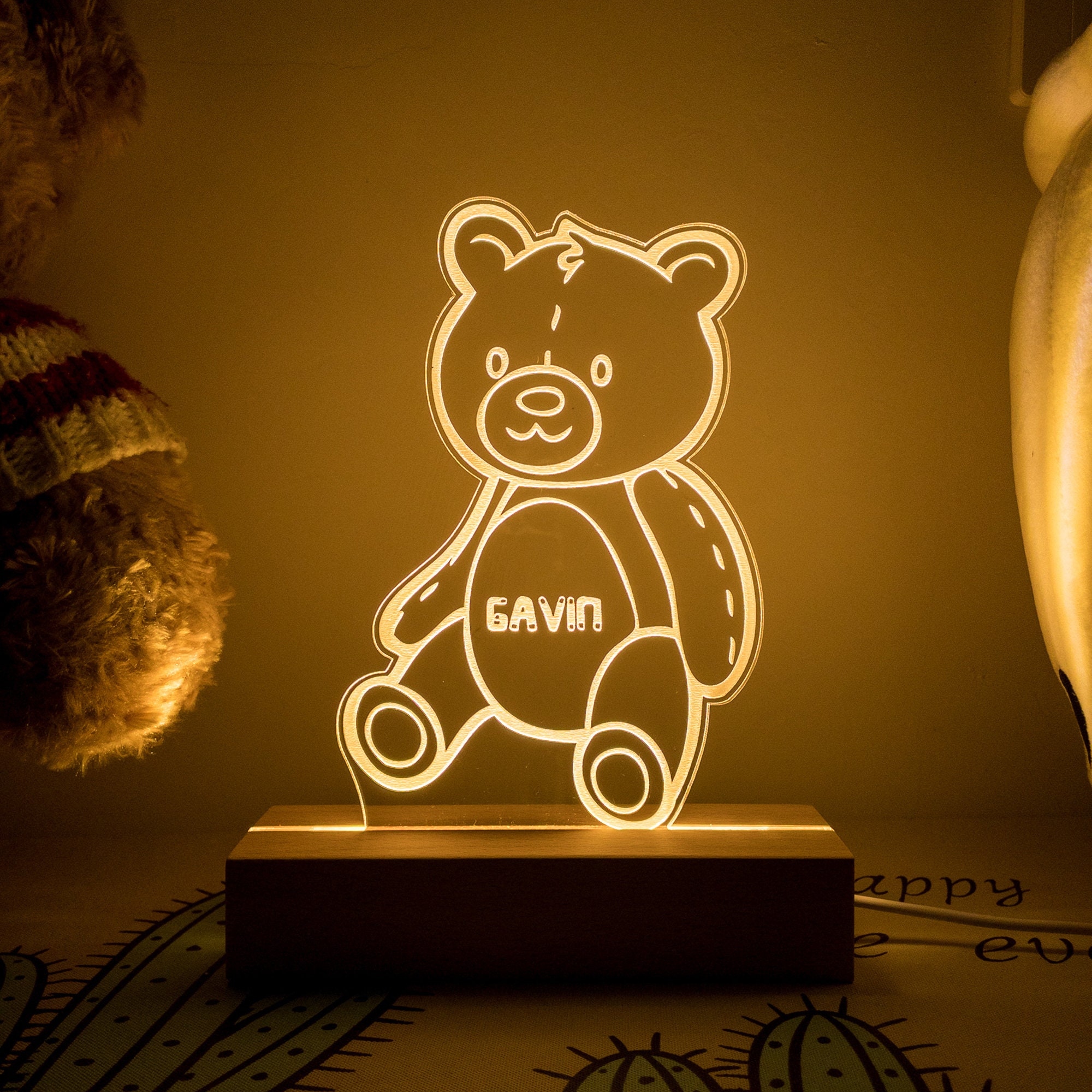 Teddy Bear Night Light, Personalize Night Light Kid