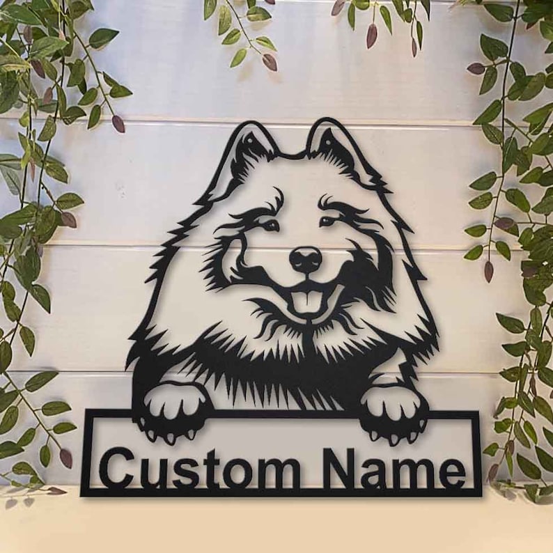 Personalized Keeshond Dog Metal Sign Art