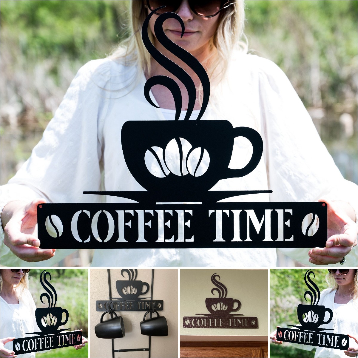 Personalized metal coffee sign