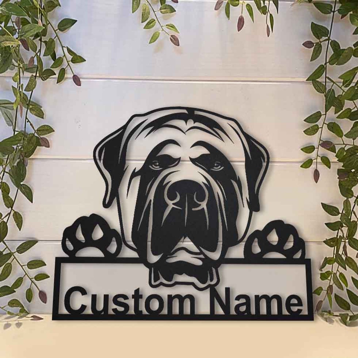 Personalized English Mastiff Dog Metal Sign Art