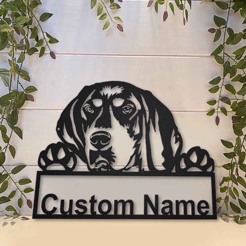 Personalized Bluetick Coonhound Metal Sign Art