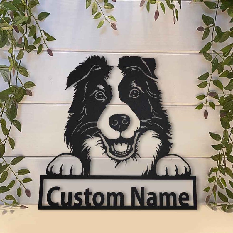 Personalized Border Collie Dog Metal Sign Art