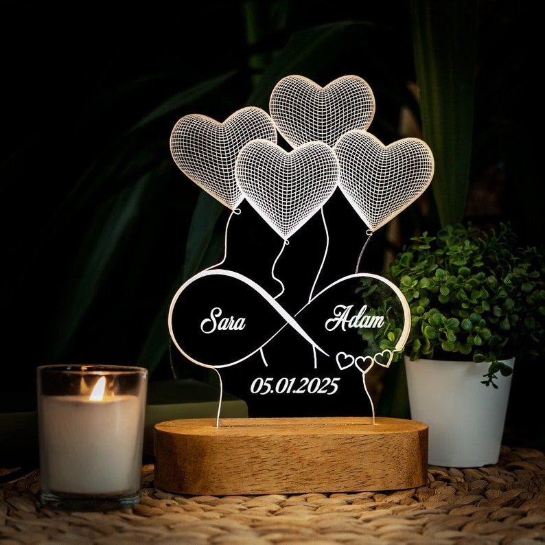 3D Led Lamp Wedding Gift for Family