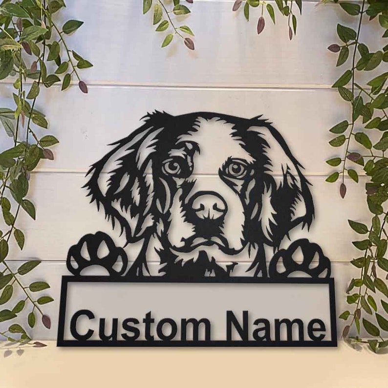 Personalized Brittany Spaniel Dog Metal Sign Art