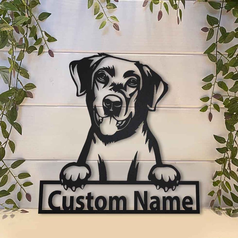 Personalized Labrador Retriever Dog Metal Sign Art