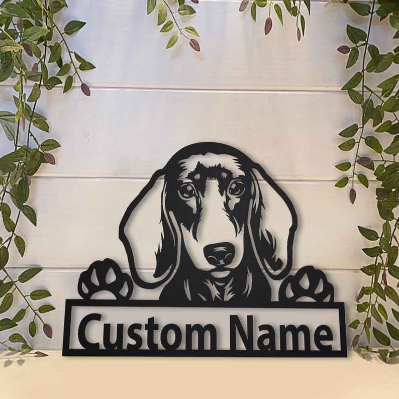 Personalized Dachshund Dog Metal Sign Art