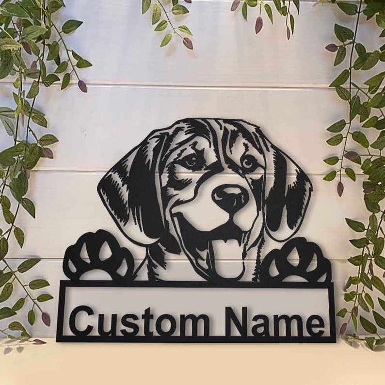 Personalized Beagle Dog Metal Sign Art