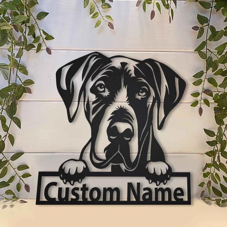Personalized Great Dane Dog Metal Sign Art