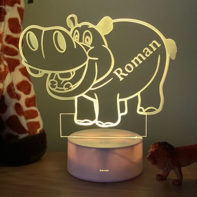 Personalised Hippo Night Light