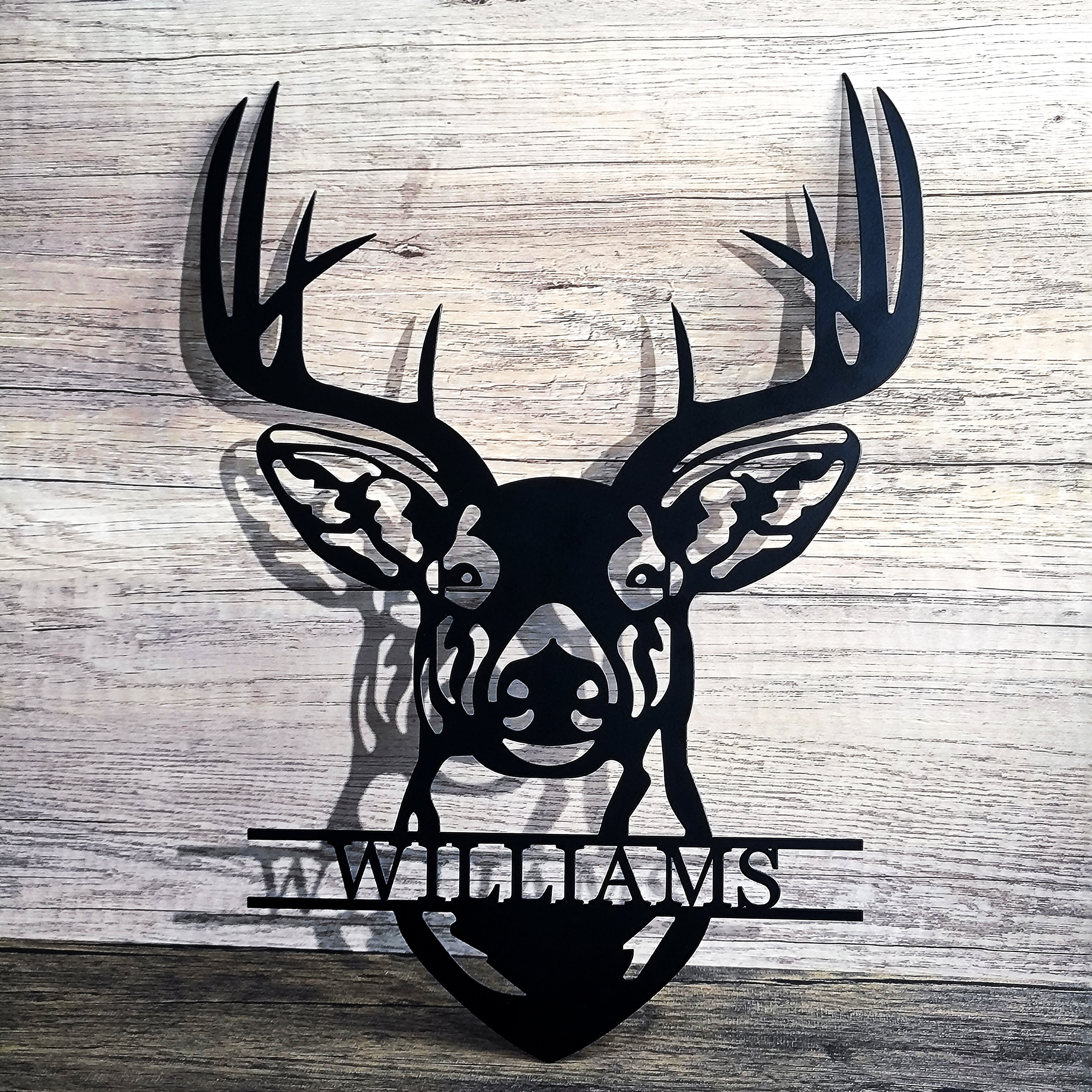 Personalized metal deer head logo