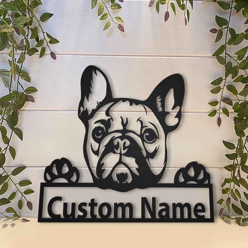 Personalized French Bulldog Metal Sign Art