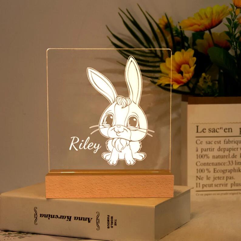 Rabbit Night Light - Personalized Name Night Lights for Kids