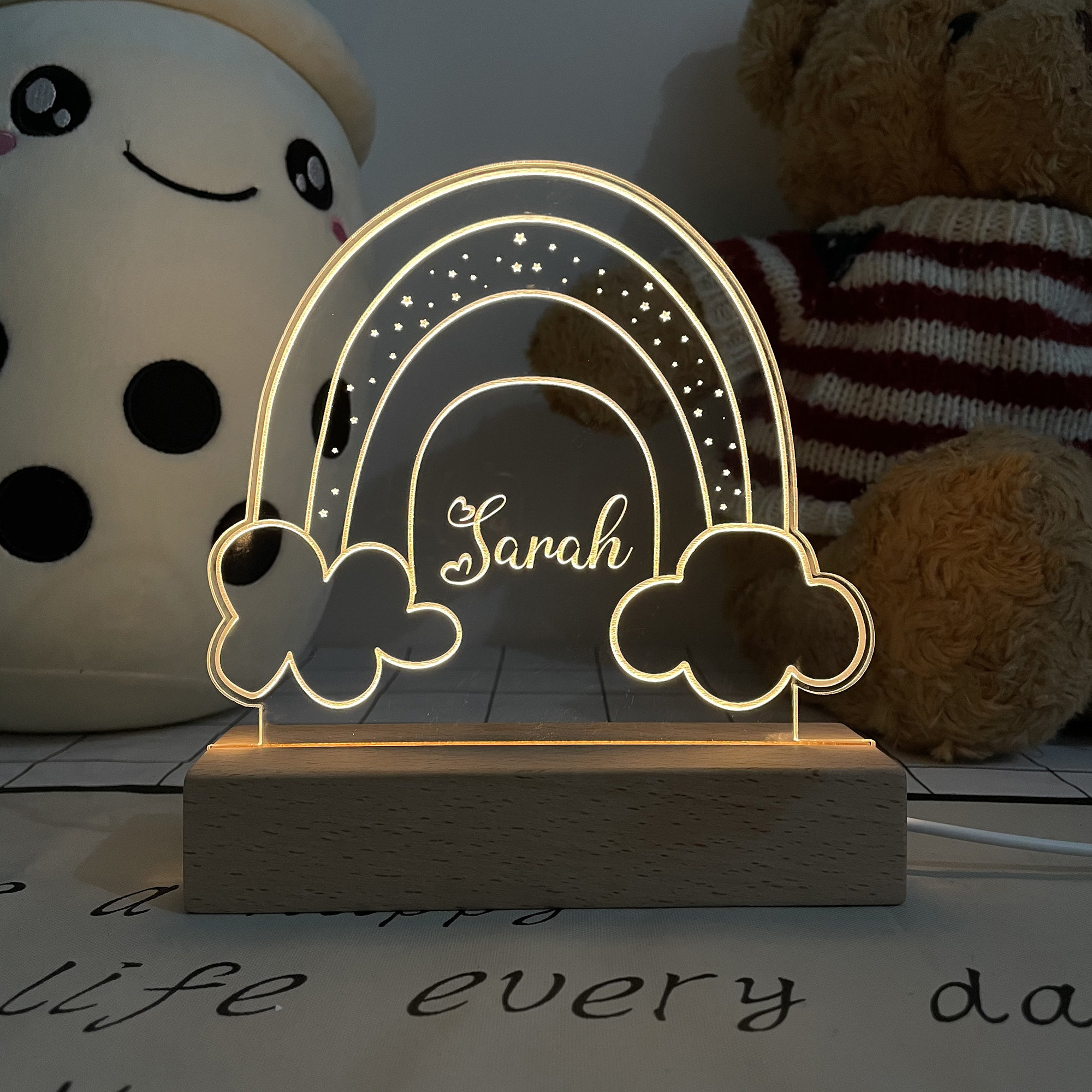 Personalized Night Light Gift, Custom Bedroom Decor