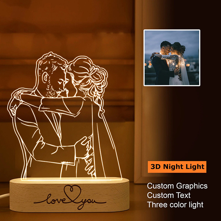 Custom 3D Photo Lamp,Anniversary Gift