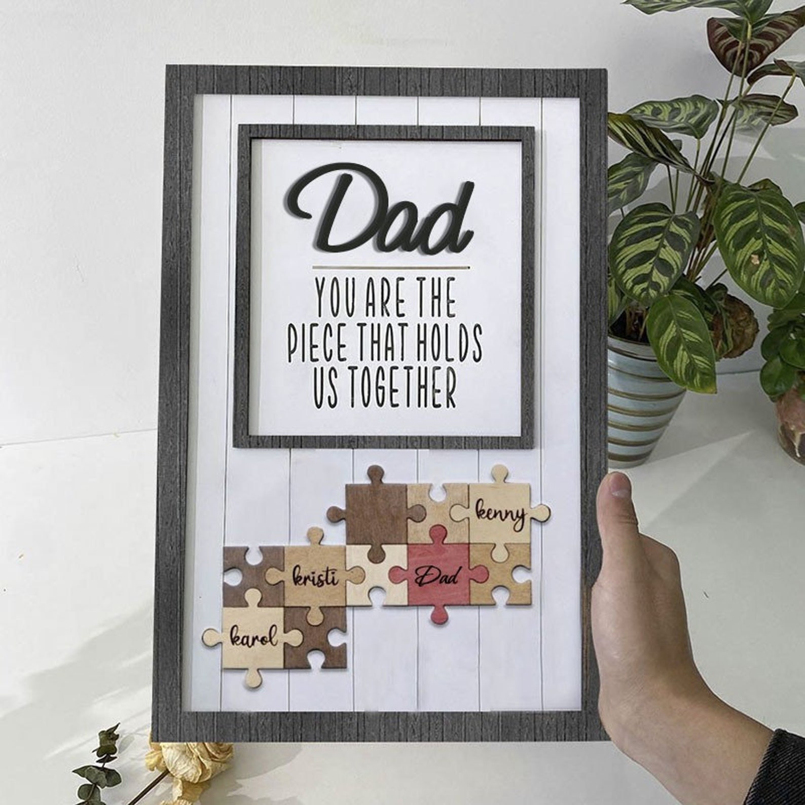 Customized Puzzle Piece Sign For Fathers Day Gift