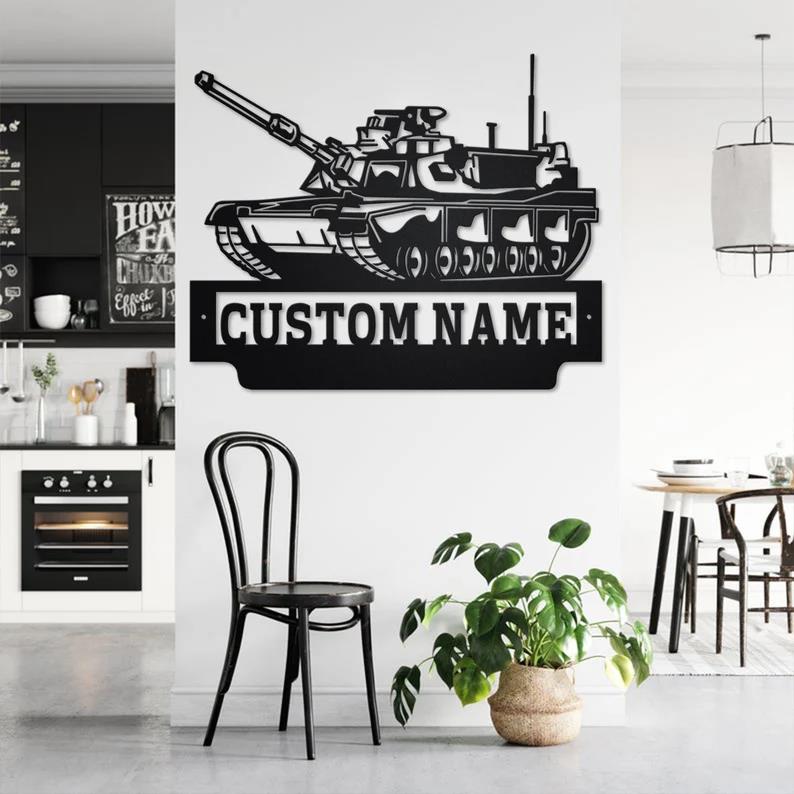 Custom US Military Tank Metal Wall Art
