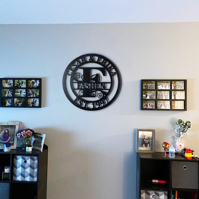 Personalized Wedding Anniversary Family Name Monogram Metal Sign