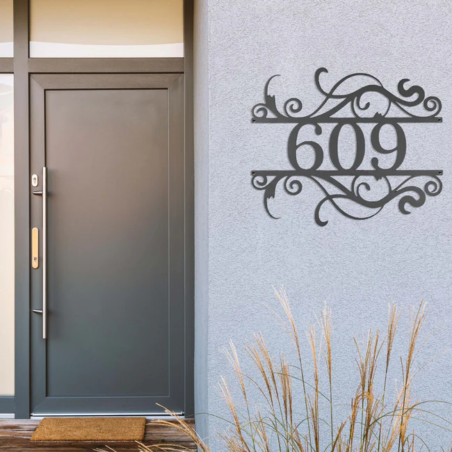Personalized House Numbers Metal Address Plaque
