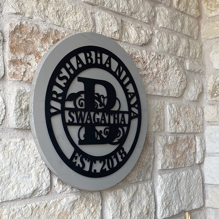 Personalized Wedding Anniversary Family Name Monogram Metal Sign