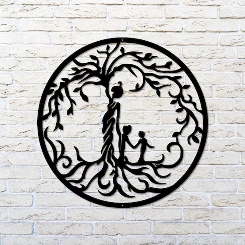 Tree of Life Metal Wall Art, Mother Child Sign