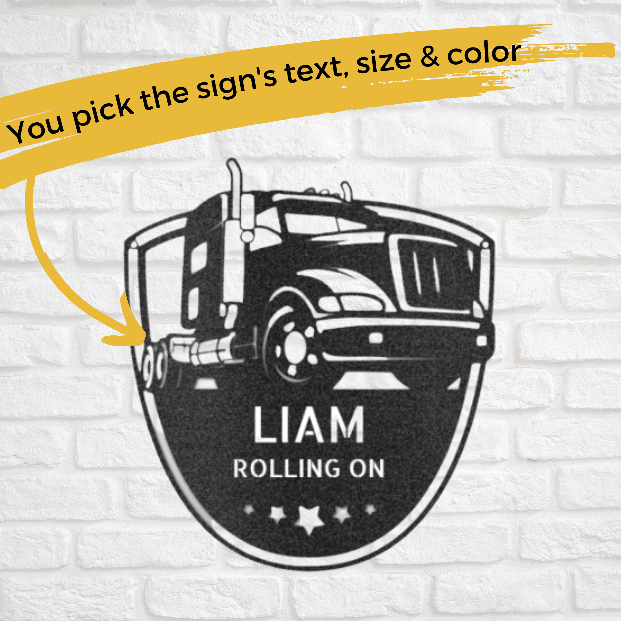 Personalized Truck Driver Sign, Semi-Truck, Tractor Trailer Gift