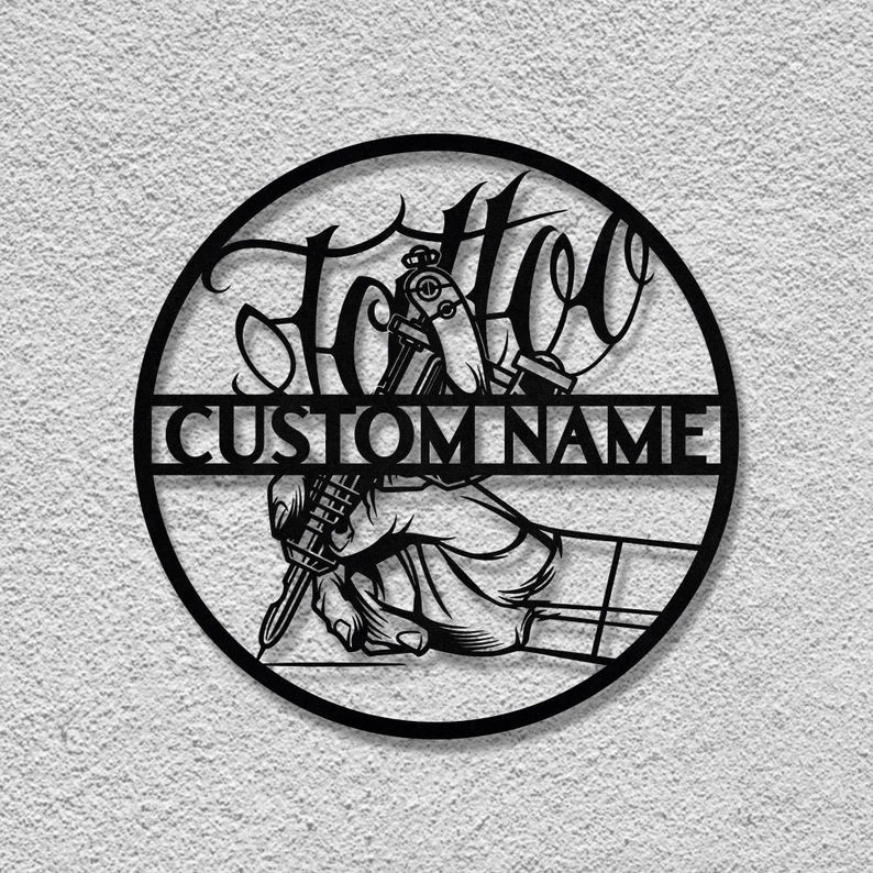 Tattoo Artist Personalized Metal Signs Decor for Tattoo Shop