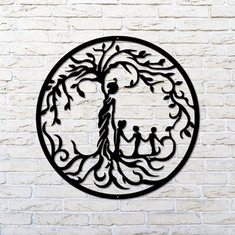 Tree of Life Metal Wall Art, Mother Child Sign