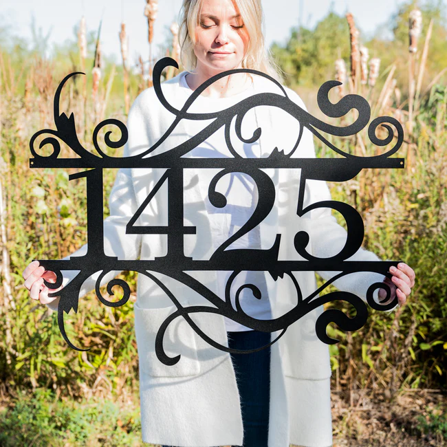 Personalized House Numbers Metal Address Plaque
