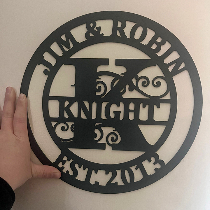 Personalized Wedding Anniversary Family Name Monogram Metal Sign