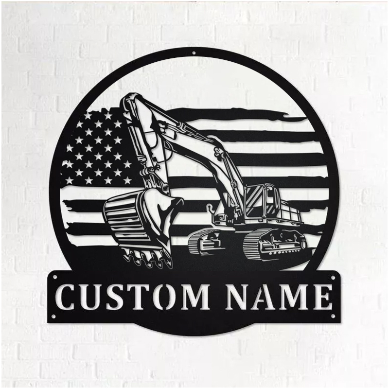 Custom Excavator Metal Wall Art
