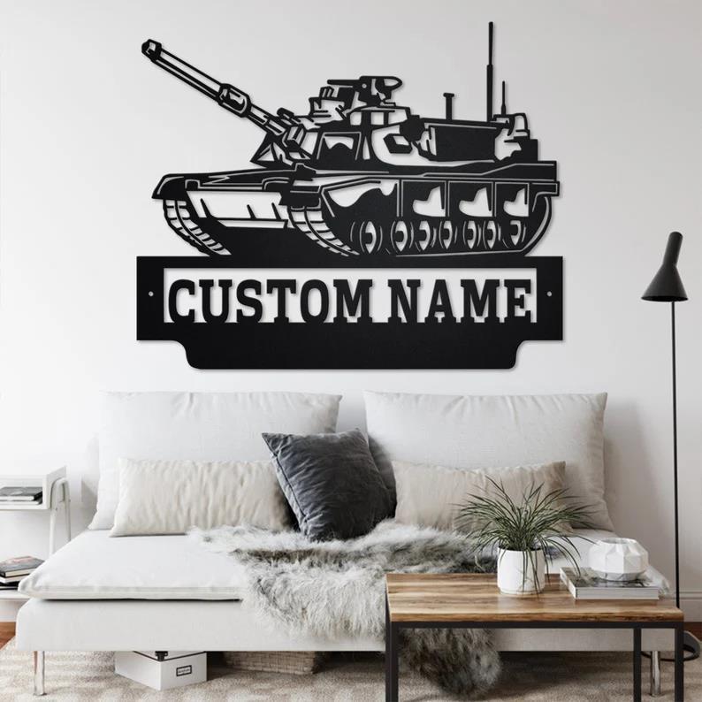 Custom US Military Tank Metal Wall Art