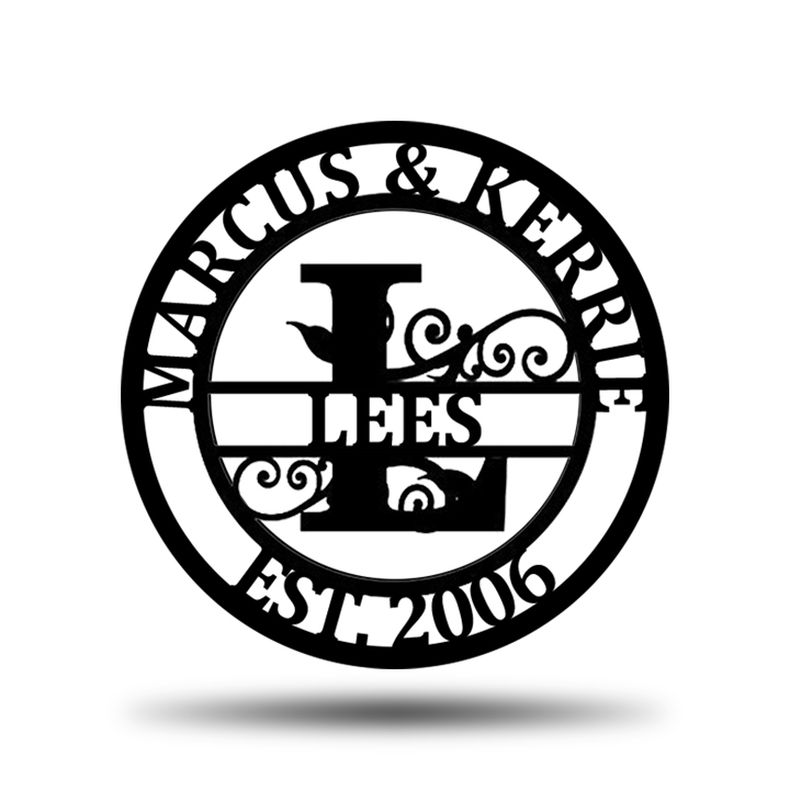 Personalized Wedding Anniversary Family Name Monogram Metal Sign