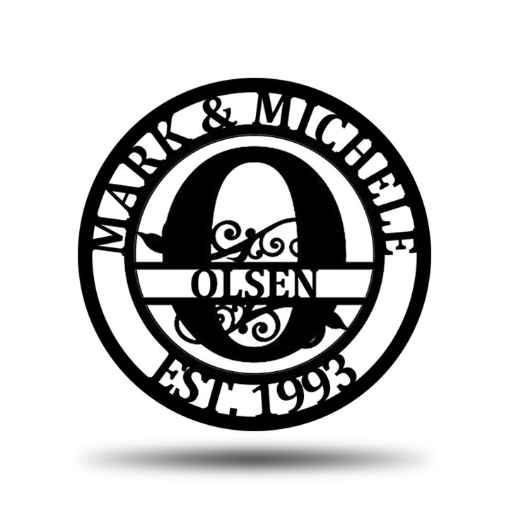 Personalized Wedding Anniversary Family Name Monogram Metal Sign