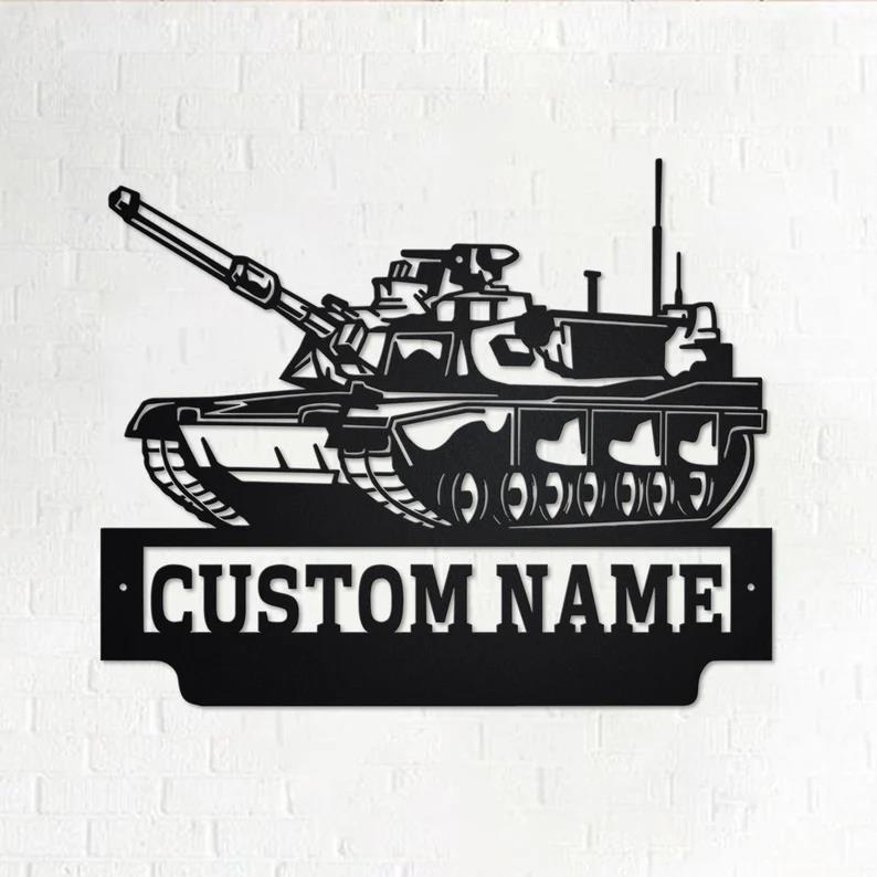 Custom US Military Tank Metal Wall Art