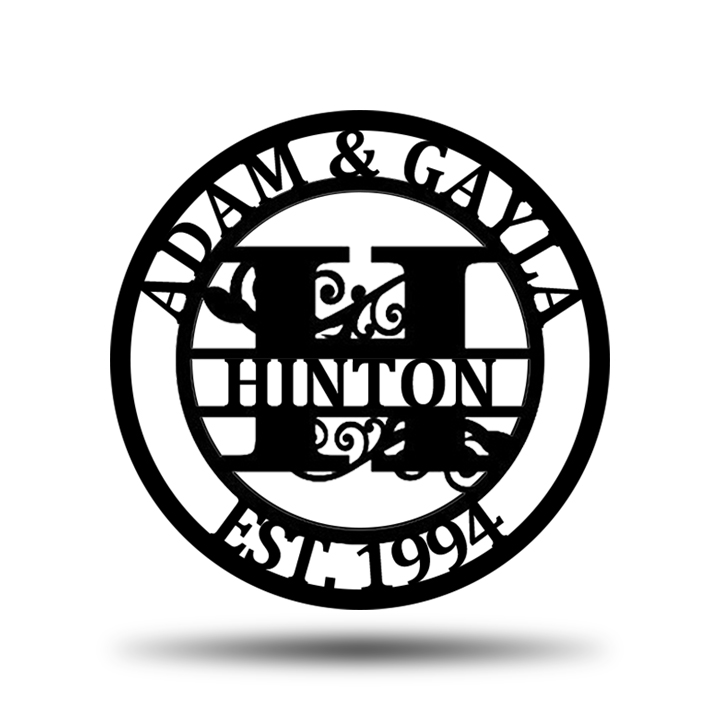 Personalized Wedding Anniversary Family Name Monogram Metal Sign