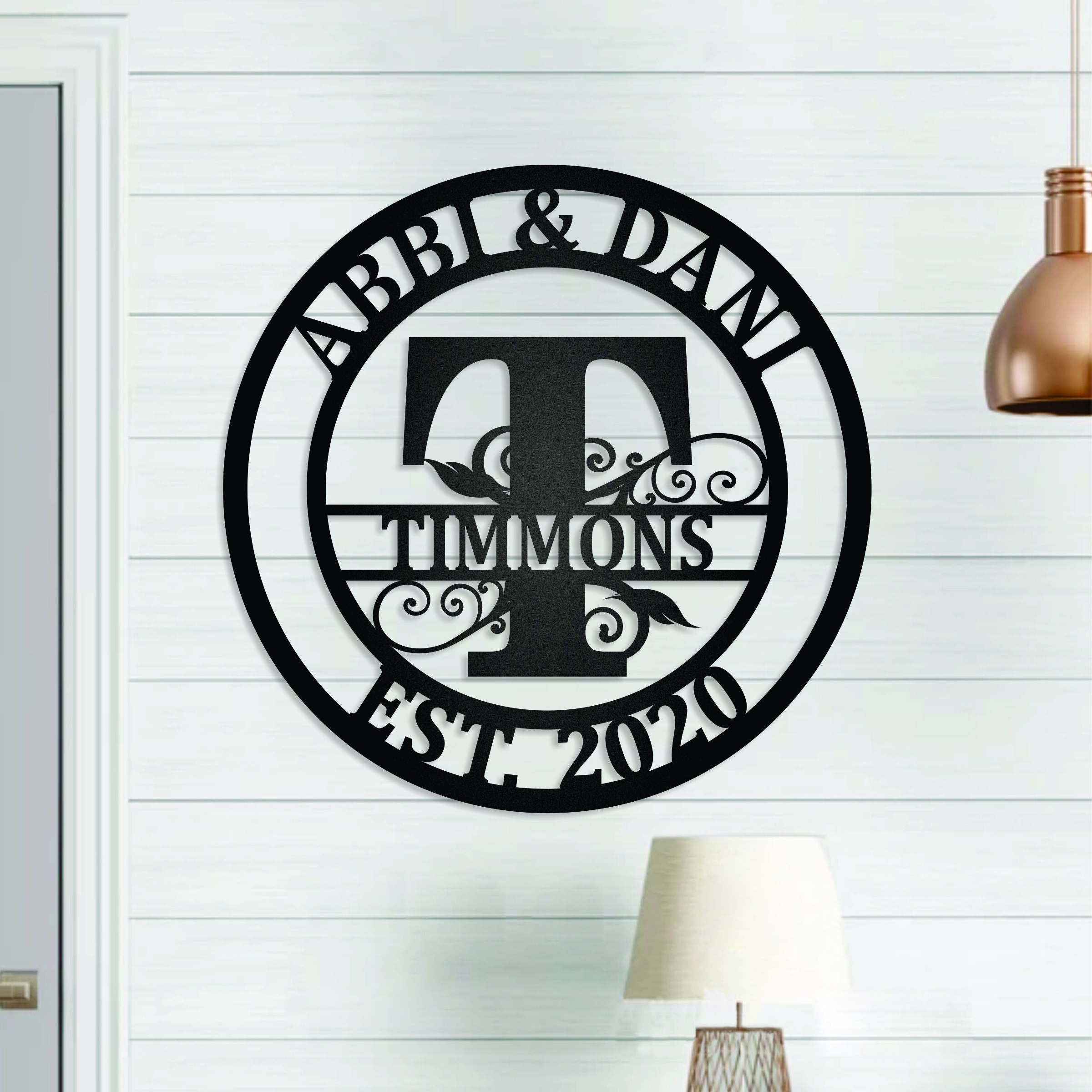 Personalized Wedding Anniversary Family Name Monogram Metal Sign