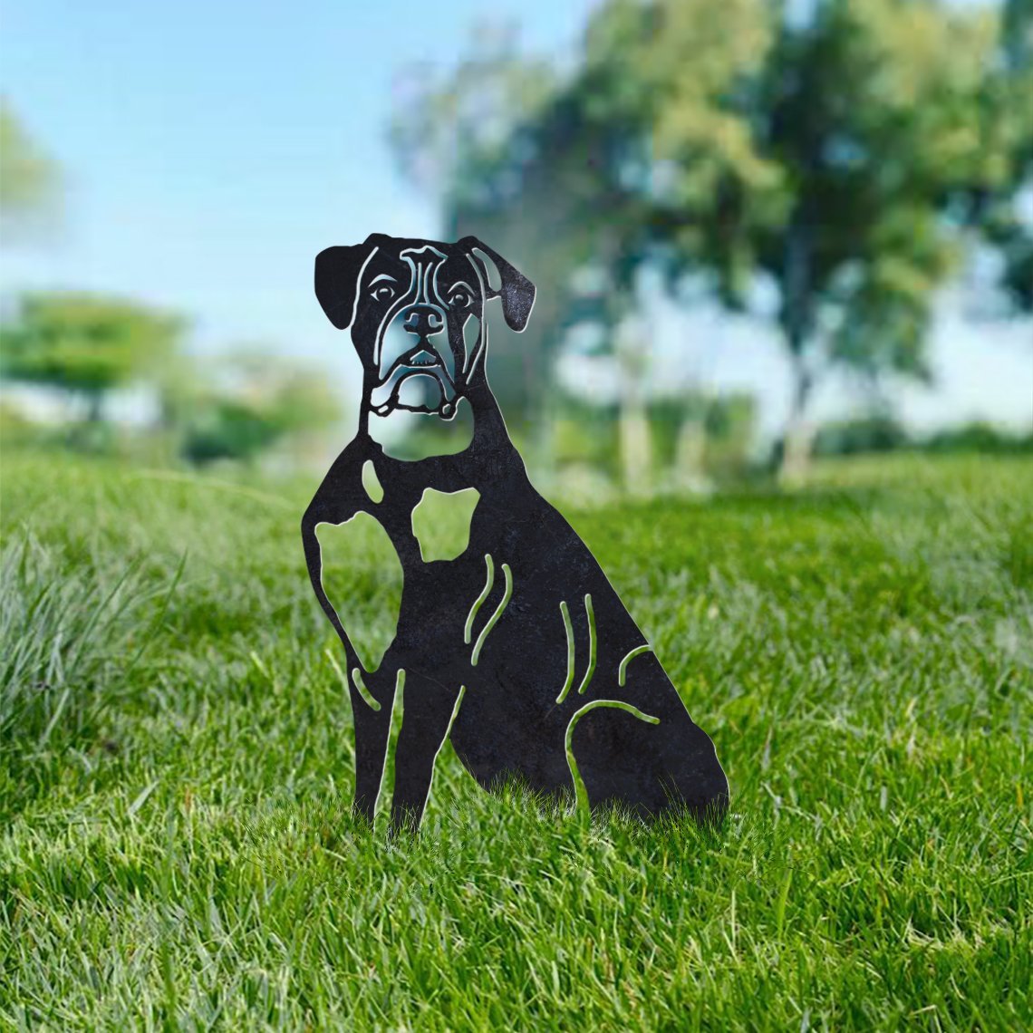 Boxer Metal Silhouette