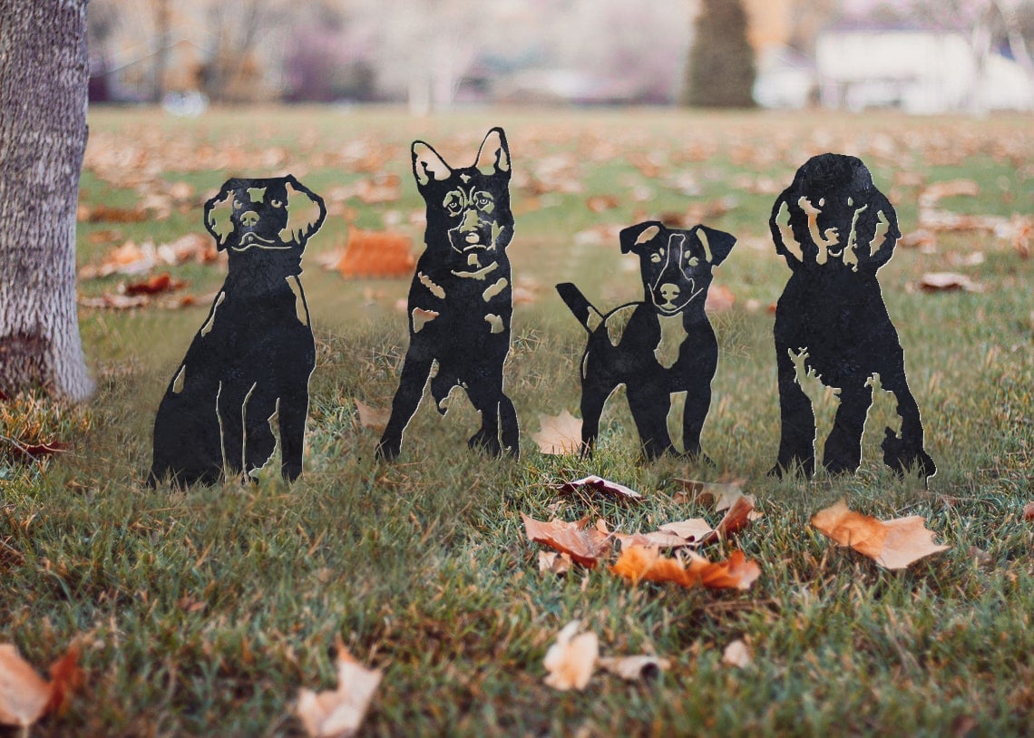 German Shepherd Metal Silhouette
